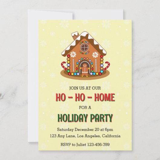 Ho-Ho-Ho-Ho Kerstfeest Uitnodiging (Voorkant)