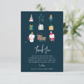 HO HO HO HO Kerstmis Paar Baby shower Bedankkaart (Staand voorkant)