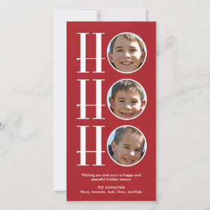 Ho Ho Ho Ho - Kerstmis/Vakantie Fotokaart Feestdagenkaart