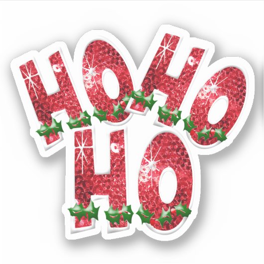 HO HO HO HO Rode Kerstmis Sticker (Voorkant)