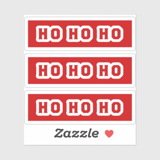 Ho Ho Ho Ho (Santa Claus Zegt) Rode Achtergrond x3 Sticker (Vel)