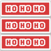 Ho Ho Ho Ho (Santa Claus Zegt) Rode Achtergrond x3 Sticker (Voorkant)