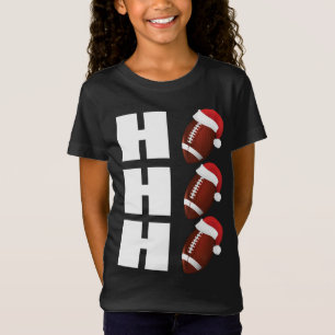 HO HO HO HO Santa Hat Funny Football Christmas T-shirt