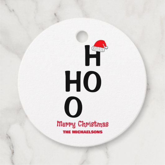 Ho Ho Ho Ho: Vrolijk kerstfeest Bedankjes Labels (Voorkant)