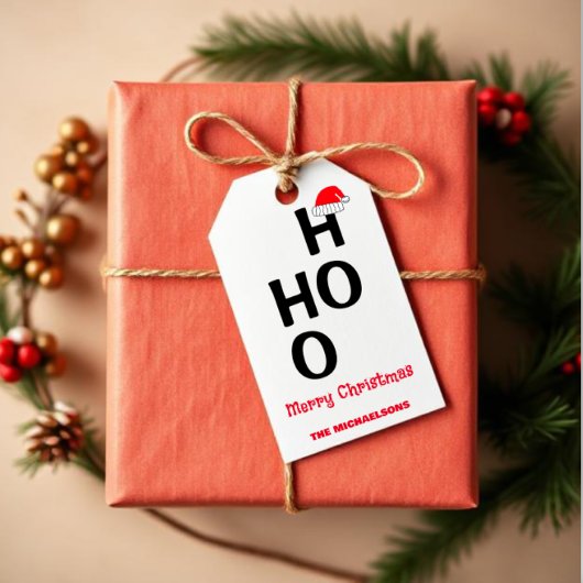 Ho Ho Ho Ho: Vrolijk kerstfeest Cadeaulabel