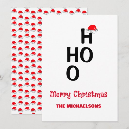 Ho Ho Ho Ho: Vrolijk kerstfeest Feestdagenkaart (Voorkant / Achterkant)