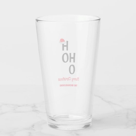 Ho Ho Ho Ho: Vrolijk kerstfeest Glas (Achterkant)