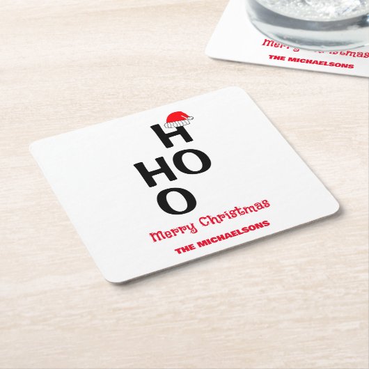 Ho Ho Ho Ho: Vrolijk kerstfeest Kartonnen Onderzetters (Schuin)