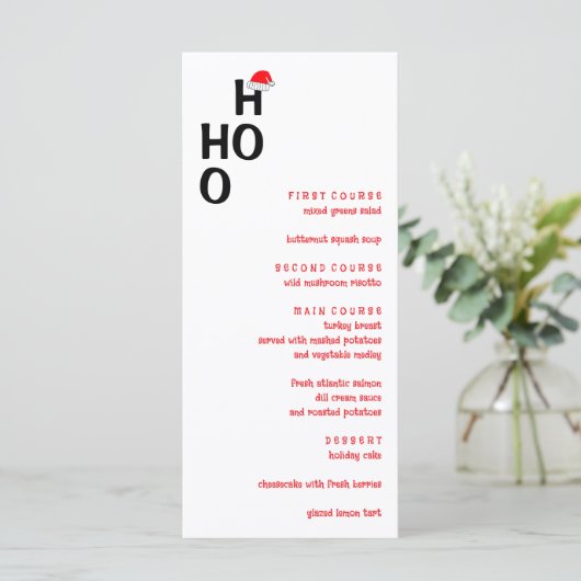 Ho Ho Ho Ho: Vrolijk kerstfeest Menu (Staand voorkant)