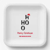 Ho Ho Ho Ho: Vrolijk kerstfeest Papieren Bordje (Voorkant)