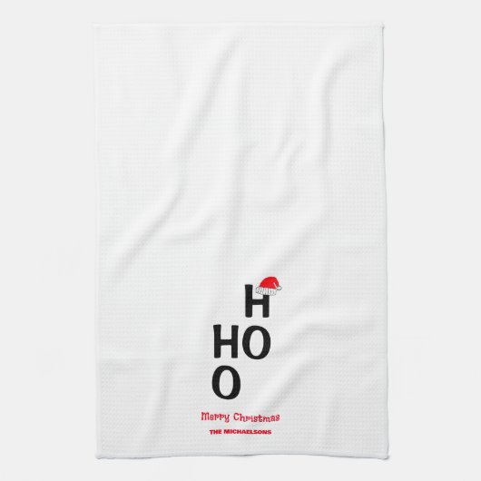 Ho Ho Ho Ho: Vrolijk kerstfeest Theedoek (Verticaal)