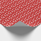 Ho Ho Ho Ho Wit & Rood Santa Gezicht Patroon Cadeaupapier (Hoek)