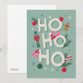 Ho Ho Ho Holiday Cheer Feestdagenkaart (Voorkant / Achterkant)