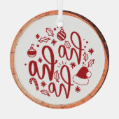 Ho Ho Ho Holiday Glas Ornament (Achterkant)