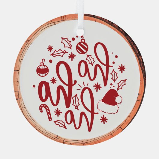 Ho Ho Ho Holiday Glas Ornament (Achterkant)