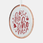 Ho Ho Ho Holiday Glas Ornament (Voorkant links)
