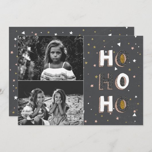 Ho Ho Ho Holiday Kaart (Voorkant / Achterkant)