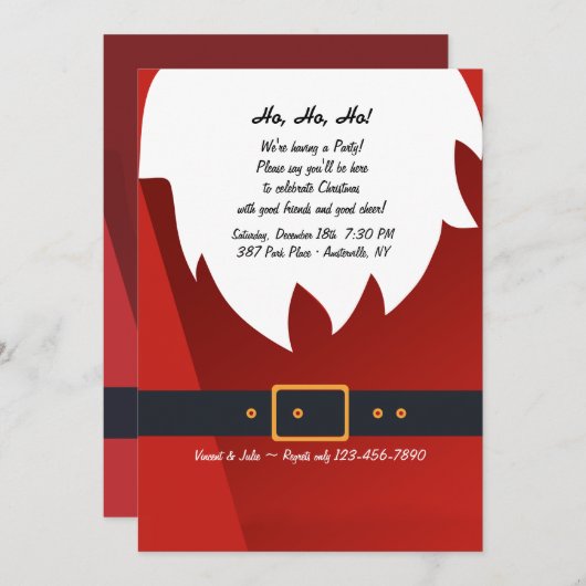 Ho, Ho, Ho Holiday Party Uitnodiging (Voorkant / Achterkant)