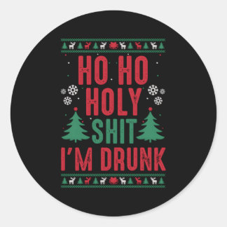 Ho Ho Ho Holy-Shit Ik ben Drink Ronde Sticker