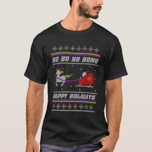Ho Ho Ho Homo Gelukkige Vakantie LGBT Lelijke Kers T-shirt