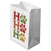Ho Ho Ho Hondenpoten Medium Cadeauzakje (Achterkant Gekanteld)