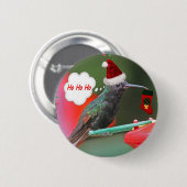 Ho Ho Ho Hummingbird Ronde Button 5,7 Cm (Voorkant /achterkant)