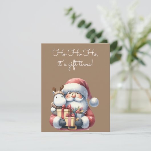 🎅 Ho Ho Ho, It's Gift Time! 🎁 🎅 Kaart (Staand voorkant)