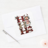Ho Ho Ho Karakters Wit Vierkante Sticker (Envelop)