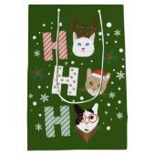 Ho Ho Ho Katten Prettig Kerstfeest Medium Cadeauzakje (Achterkant)