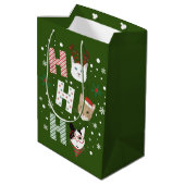 Ho Ho Ho Katten Prettig Kerstfeest Medium Cadeauzakje (Achterkant Gekanteld)