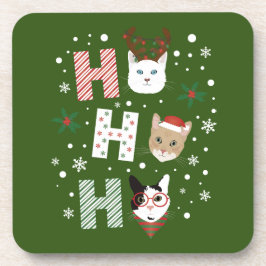 Ho Ho Ho Katten Vrolijk Kerstfeest Bier Onderzetter