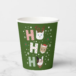 Ho Ho Ho Katten Vrolijk Kerstfeest Papieren Bekers