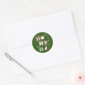 Ho Ho Ho Katten Vrolijk Kerstfeest Ronde Sticker (Envelop)