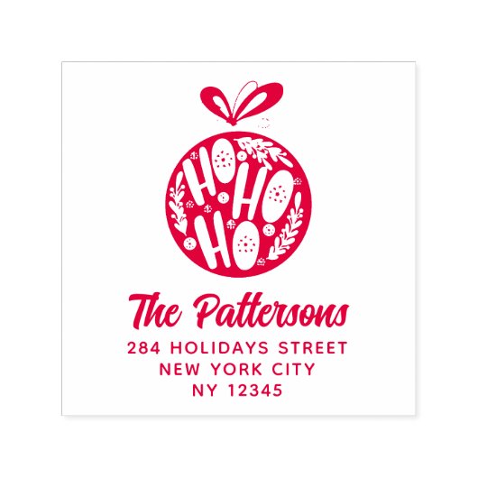 Ho Ho Ho Kerst Bauble Zelfinktende Stempel (Design)