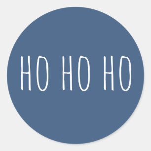 Ho Ho Ho Kerst. Blauw Schattigee wintervakantie Sa Ronde Sticker