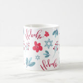 Ho Ho Ho Kerst Bloemen Vakantie Koffie Mok (Center)