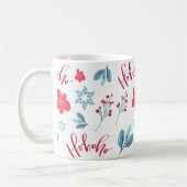 Ho Ho Ho Kerst Bloemen Vakantie Koffie Mok (Links)