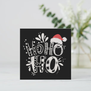 HO HO HO Kerst Familie Kerstman Hoed Vakantie  Feestdagenkaart