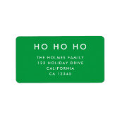 Ho Ho Ho | Kerst felgroene retouradres Etiket (Voorkant)