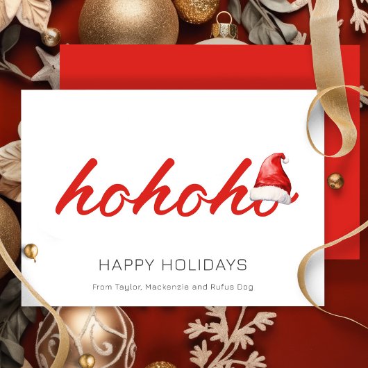 Ho Ho Ho Kerst gepersonaliseerd Feestdagenkaart
