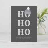Ho Ho Ho Kerst gepersonaliseerd Feestdagenkaart (Staand voorkant)