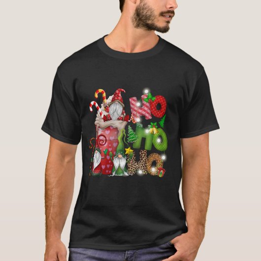 Ho Ho Ho Kerst Gnoom IJsliefhebber T-shirt (Voorkant)
