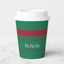 Ho Ho Ho Kerst Kleuren Groen en Rood Papieren Bekers