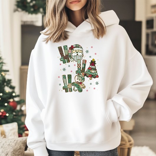 Ho Ho Ho Kerst Patchwork Hoodie