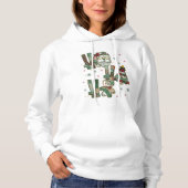 Ho Ho Ho Kerst Patchwork Hoodie (Voorkant)