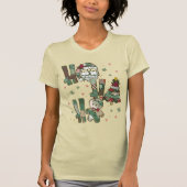 Ho Ho Ho Kerst Patchwork T-shirt (Voorkant)