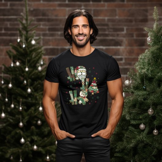 Ho Ho Ho Kerst Patchwork T-shirt