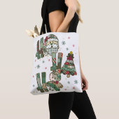 Ho Ho Ho Kerst Patchwork Tote Bag (Dichtbij)