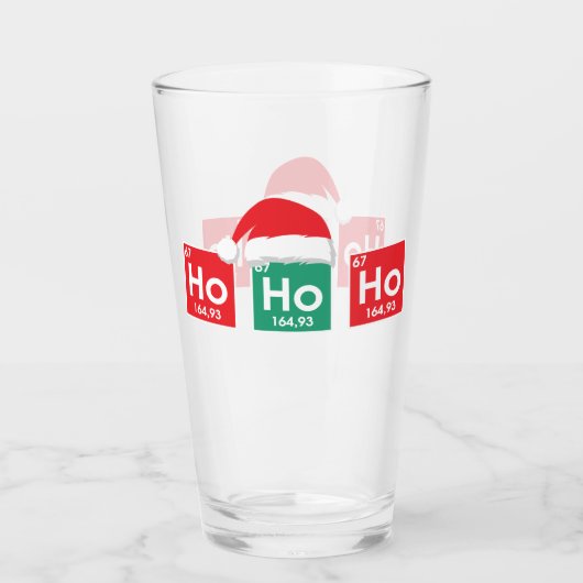 Ho Ho Ho | Kerst Periodiek Tafel Nerd Humor Glas (Voorkant)