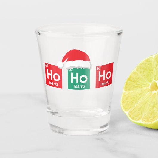 Ho Ho Ho | Kerst Periodiek Tafel Nerd Humor Shot Glas (Voorkant)